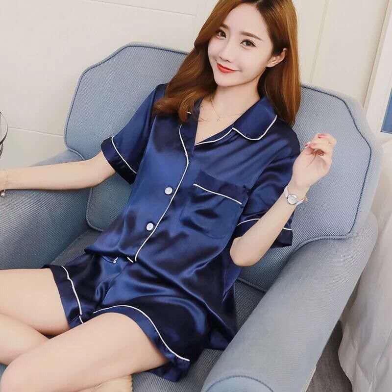SHALOM Korean Silk Sleeping Wear For Women Cute Plain Comfortable Night Wear/Sexy  Wear/Night Lounge