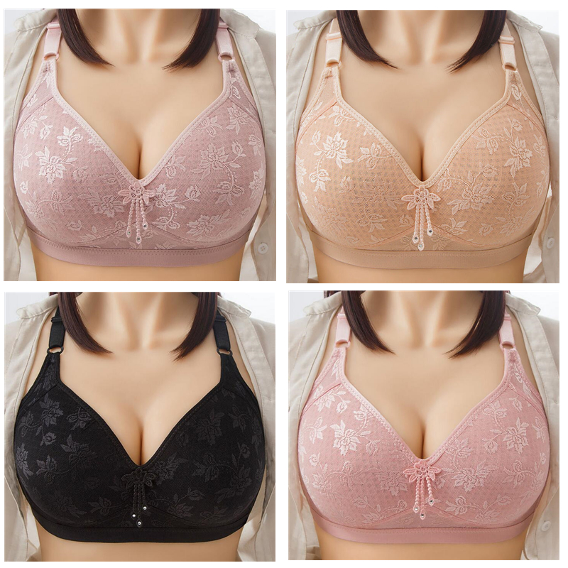 Big Size Bra 38-46 B C Cup No Padding Cooling Breathable Soft Bra