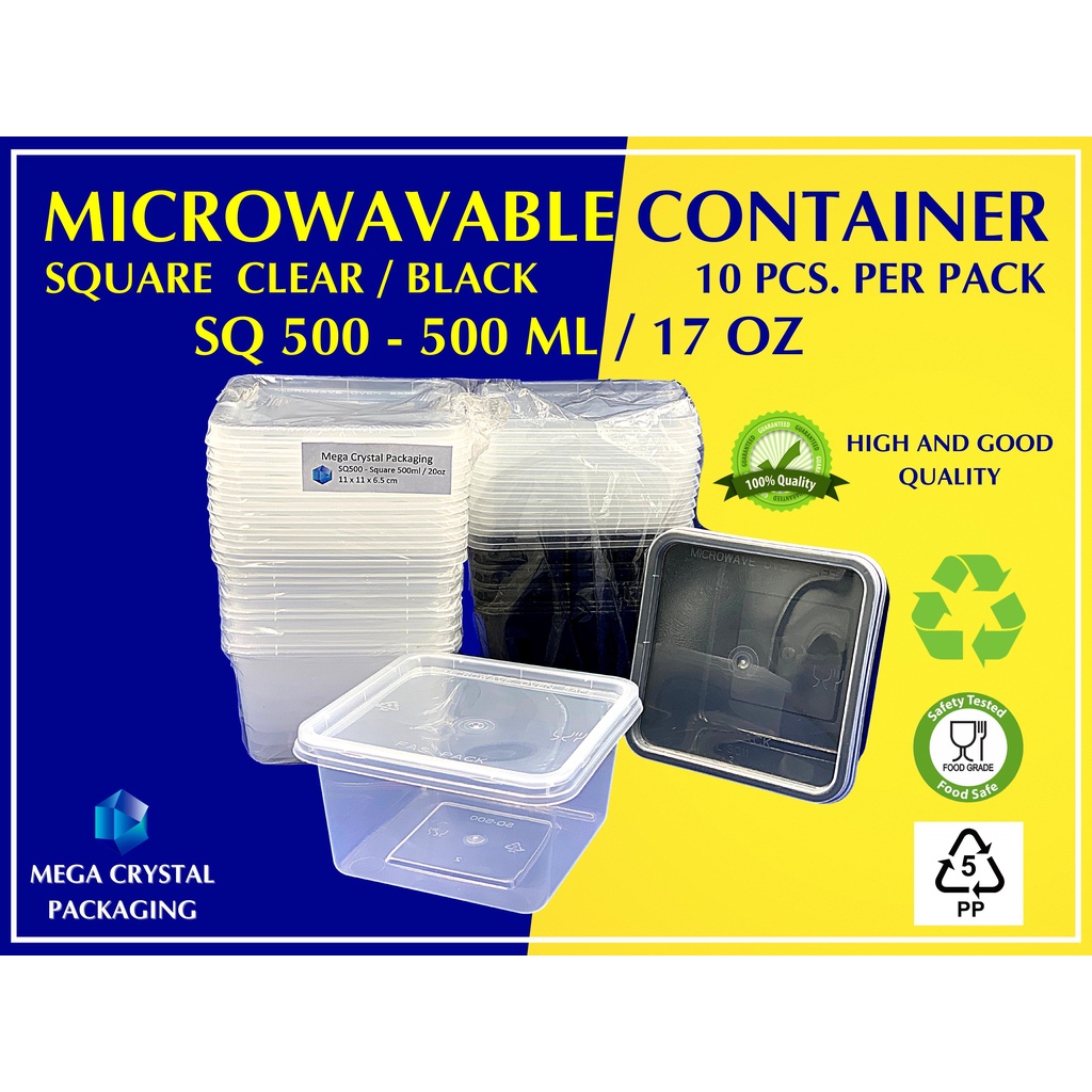 Microwavable Plastic Container Rectangular 500ml – Biz Asia