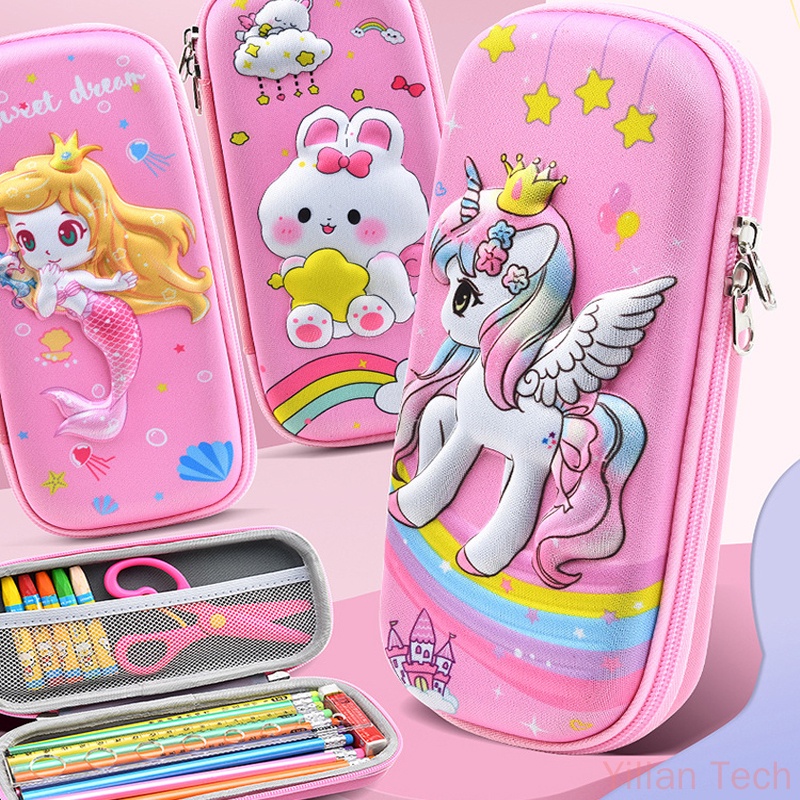 Pencil Case Kawaii School Pencil Cases Stationery Estuche 3D Space Pen Case  Unicorn School Supplies Trousse Scolaire Pencil Box