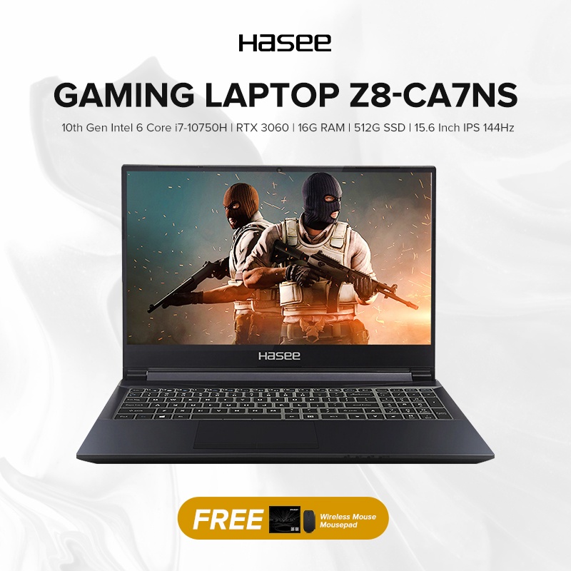 Hasee Z8-CA7NS i7 RTX3060 15.6 inches 10th Gen i7 10750H 6 Cores ...