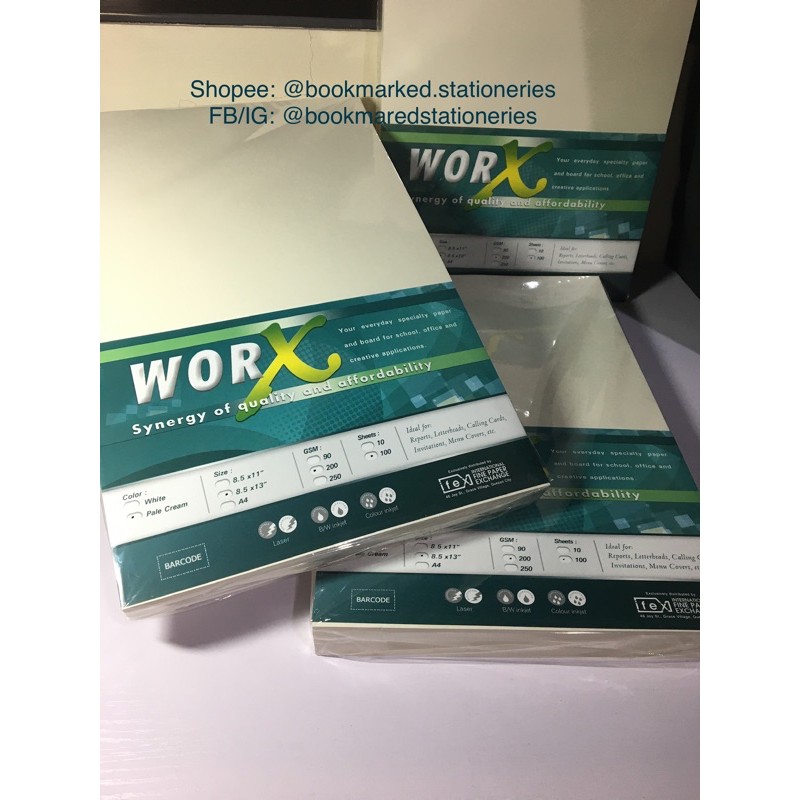 Worx 200 GSM 100 Sheets per Pack Short Long Specialty Paper