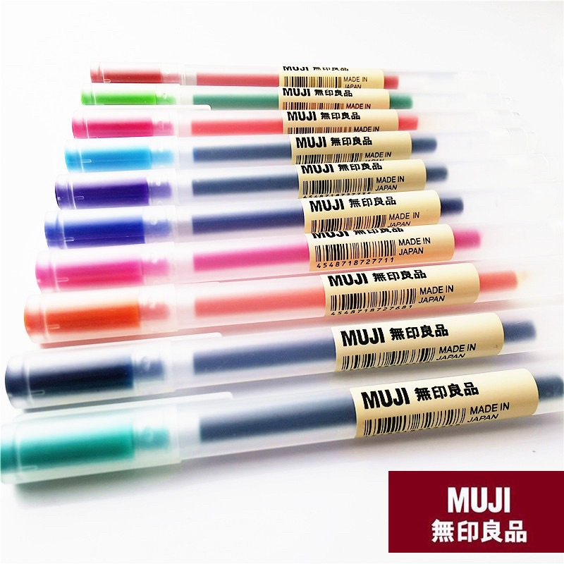 Muji Pens Set Retractable 15 Colors Gel Pens 0.5mm 