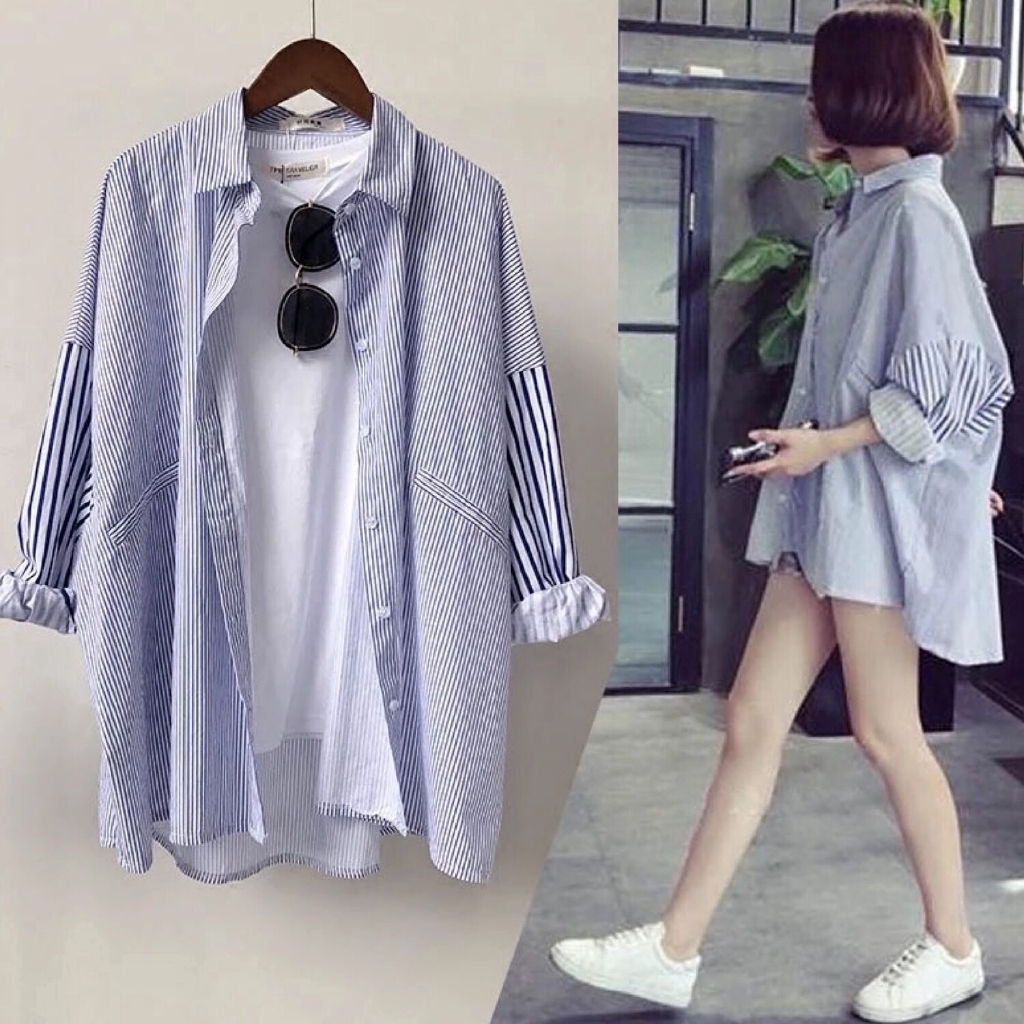 Korean oversized long outlet sleeve top