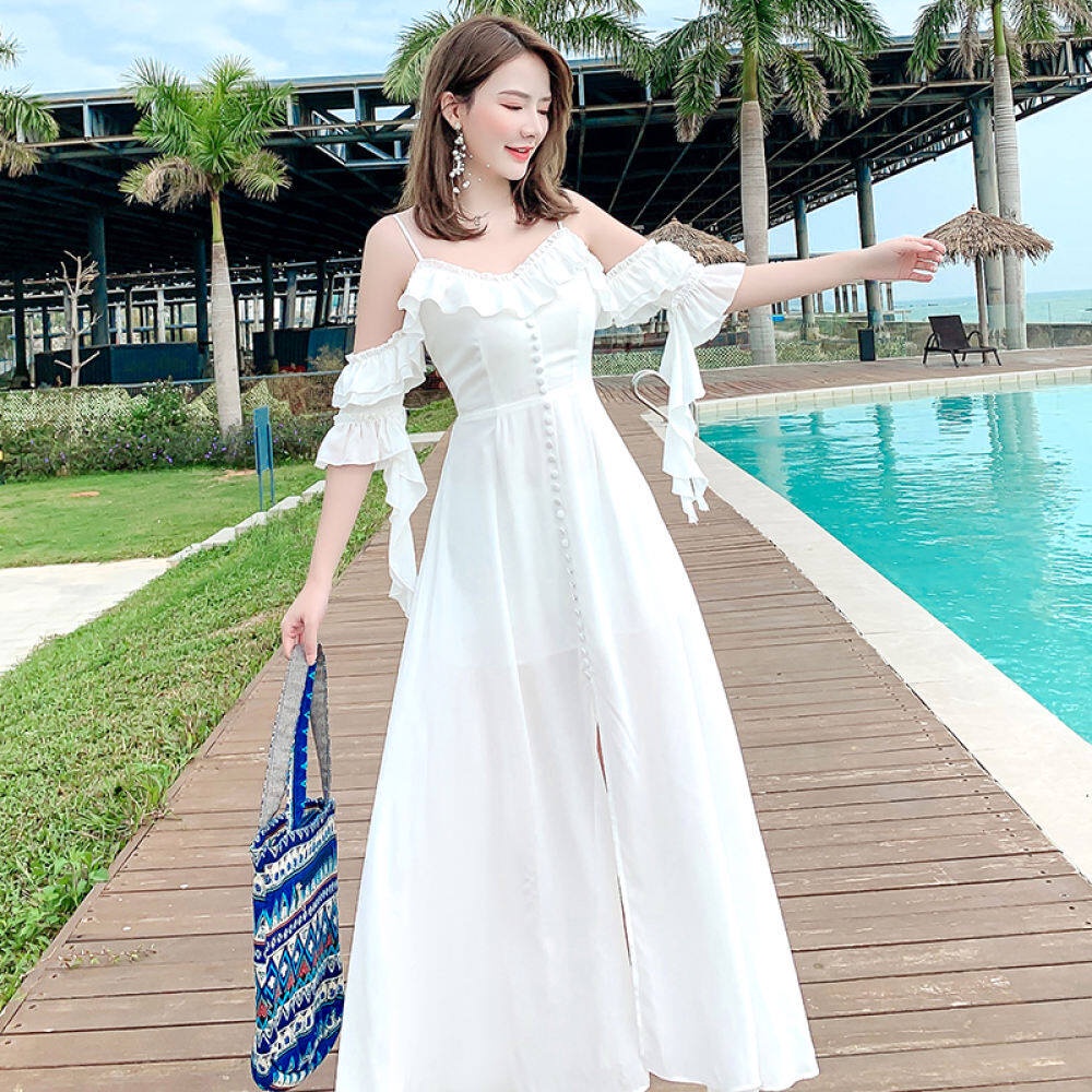 Korean style long on sale gown