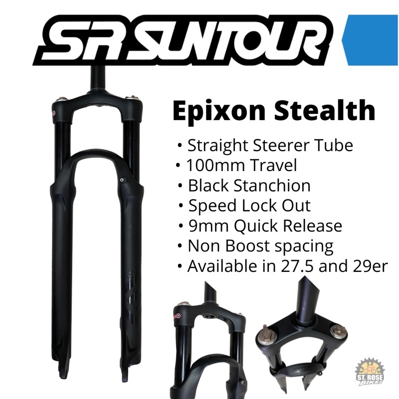 Sr Suntour EPIXON Stealth Super Black 100mm Travel 27.5 29er