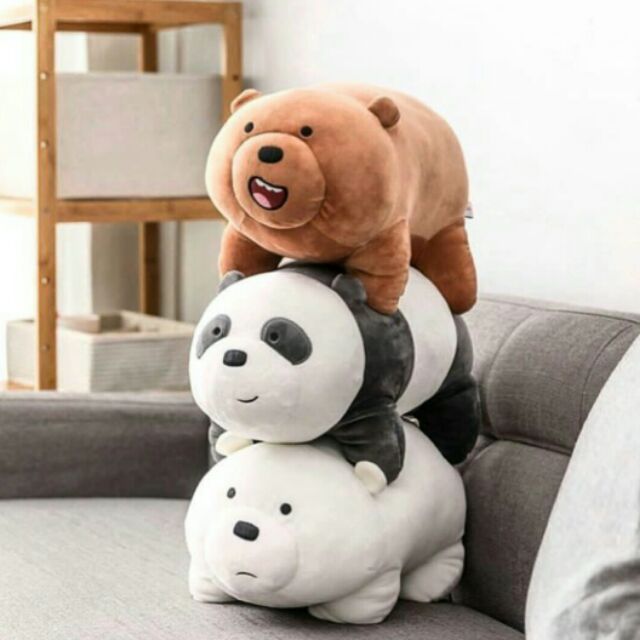 We Bare Bears Stackable Stuffed Toys Set 16 inches Shopee