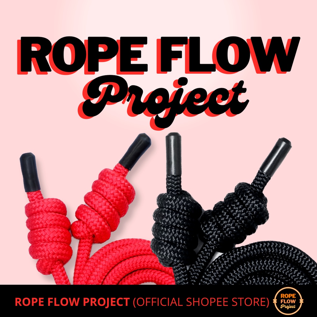 ONYX RUBY Premium Heavy Flow Rope 550 grams, Black Red, Rope Flow Project