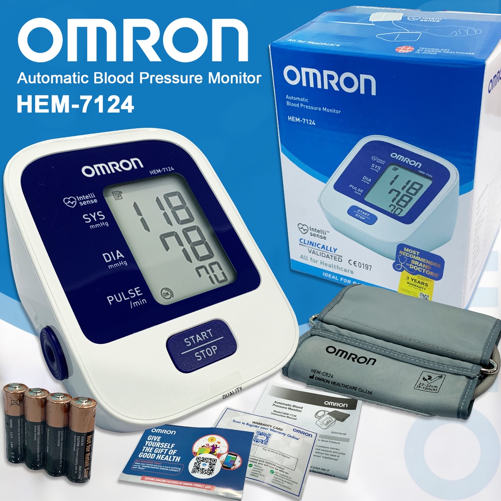 Omron Hem 7124 Fully Automatic Digital Blood Pressure Monitor with  Intellisense Technology Most Accurate Measurement