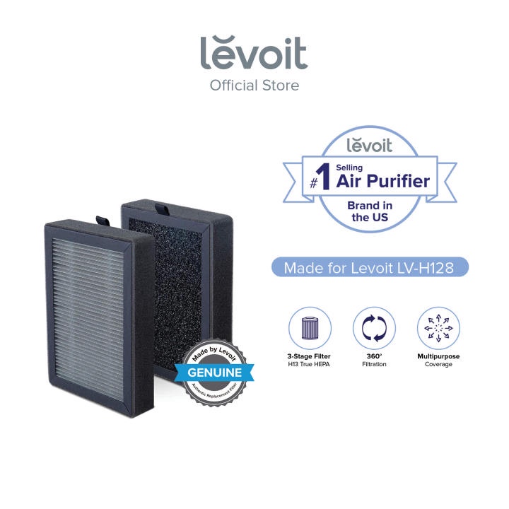 2 Pack LV-H128 Filter Replacement Compatible with Levoit LV-H128 3-Stage  LV-H128-RF Air Purifier Filter