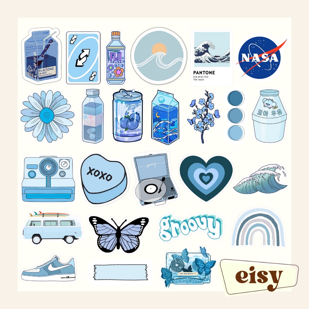 Blue Aesthetic Sticker Pack -   Aesthetic stickers, Tumblr stickers,  Cute stickers