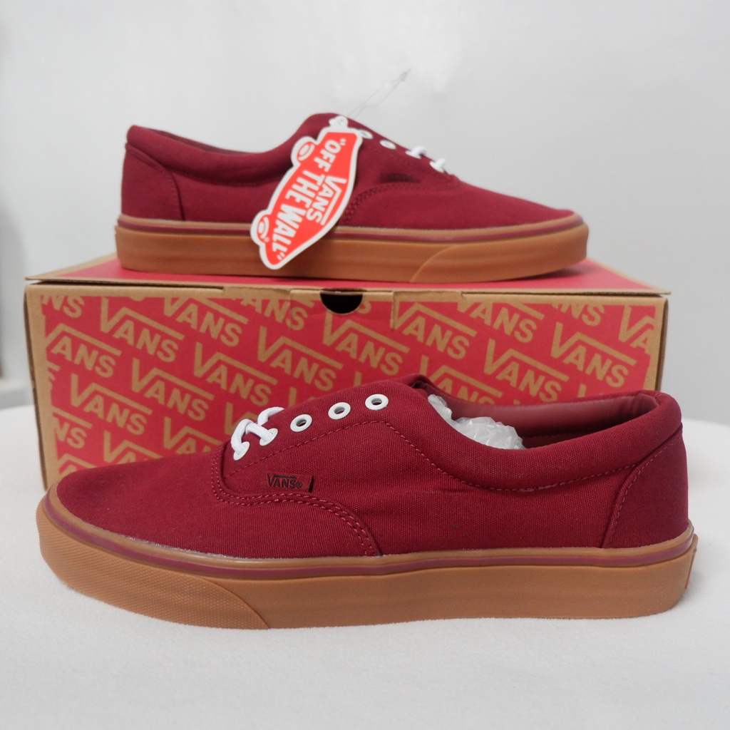 Red vans with gum on sale bottom