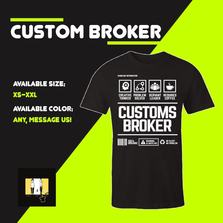 Custom Broker Course Profession Tee Shirt VINYL Shopee Philippines