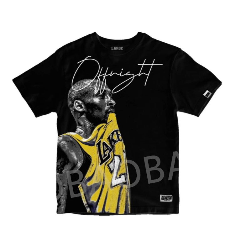 Black Mamba Offnight Kobe Bryant Tee NBA Star T Shirt for Men 