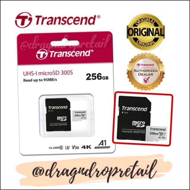 Transcend 256GB 300S UHS-I microSDXC Memory Card with SD Adapter
