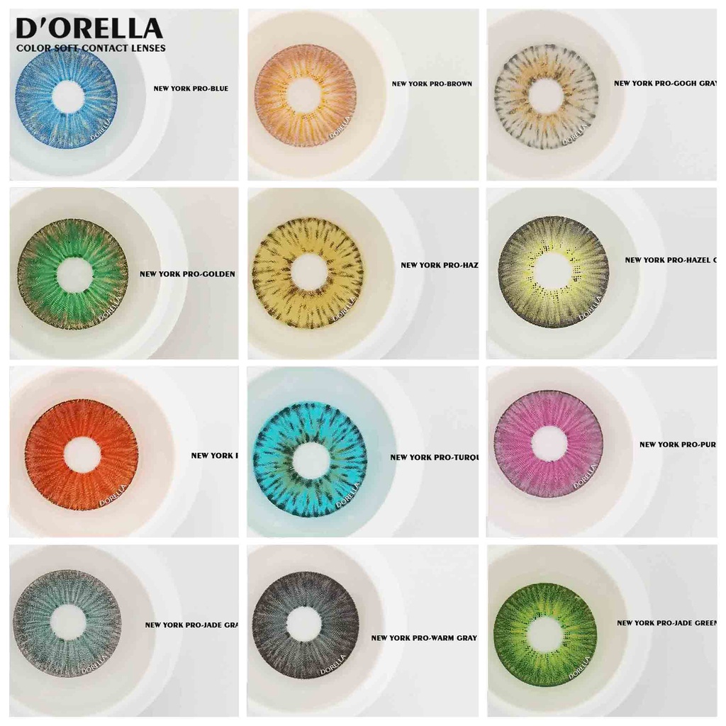 Cheap DORELLA Color Contact Lenses 1Pair New York PRO Series Cosmetic  Contactlen Colored Eye Makeup Contacts 14.2MM
