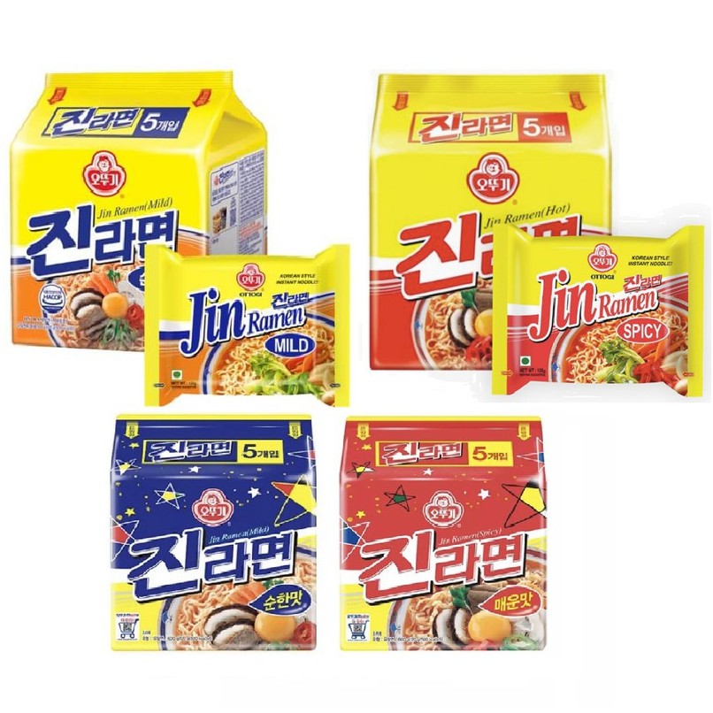 Ottogi Jin Ramen Mild Instant Noodles (120g x 5pcs)