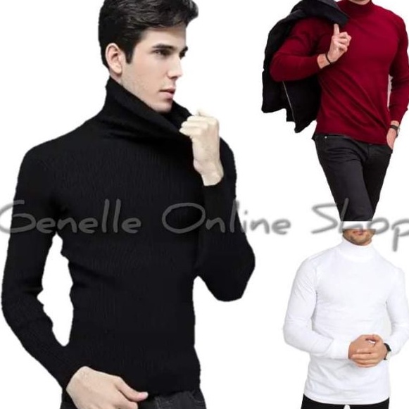 Turtleneck Longsleeve For Men, Small To Semi Large