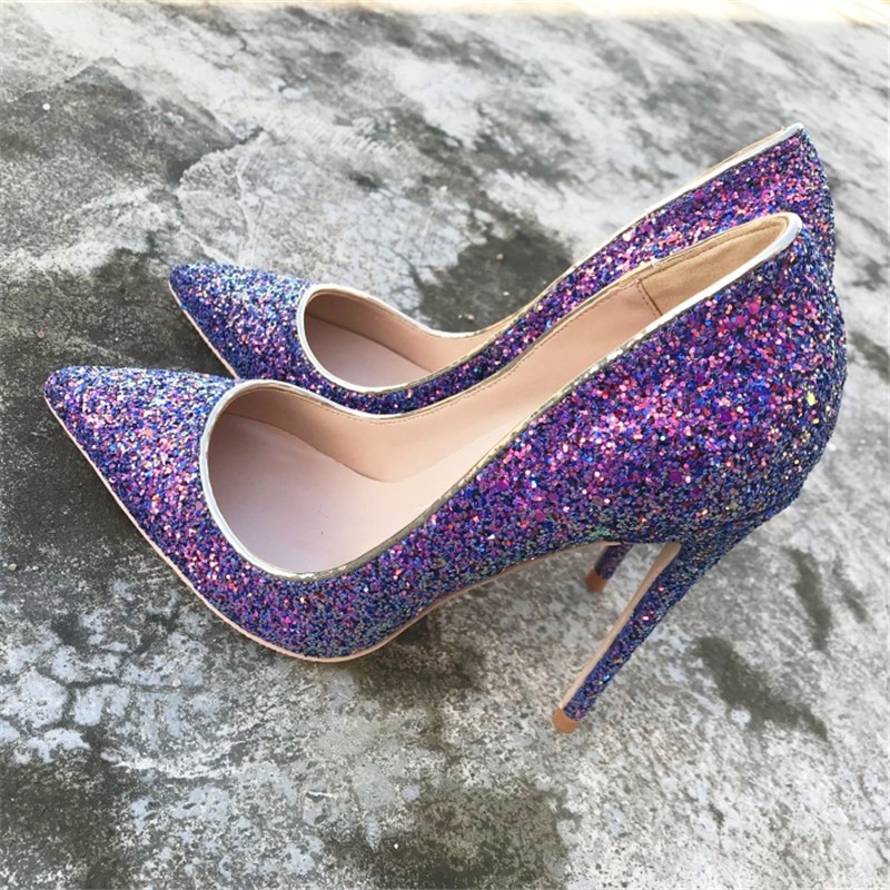 Glitter High Heels. Ombre Purple Glitter High Heels. Womans US Sizes 5-12 