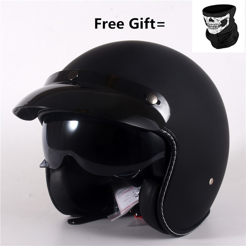 vintage open face motorcycle helmet