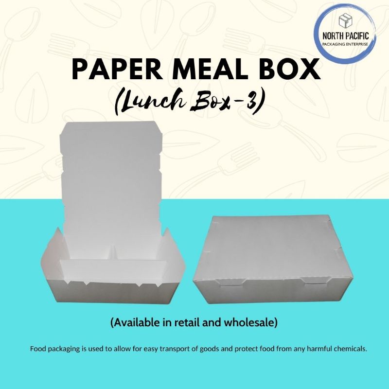 Paper Meal Box｜Large Meal Box (3-Lock)｜Paper Meal Box