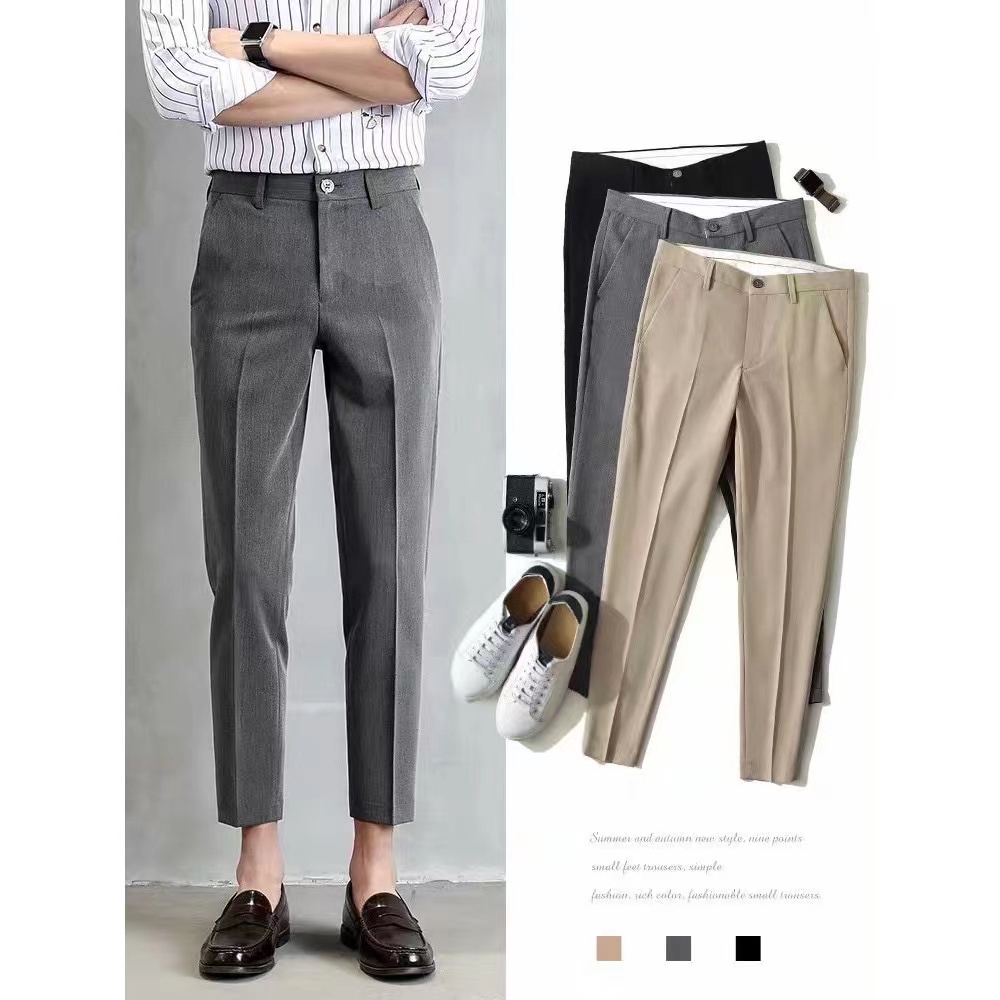 High Quality Trouser Pants for Men Above Ankle Korean Fashion