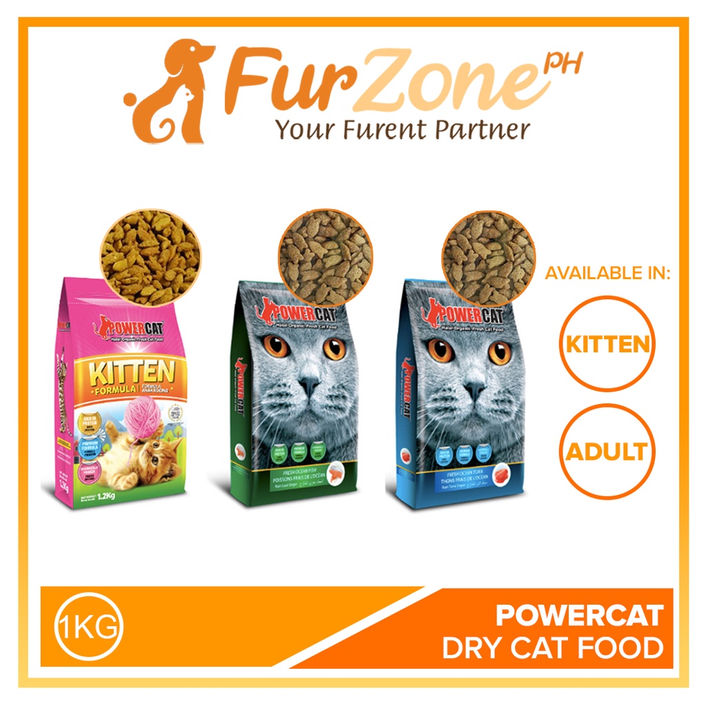 POWERCAT KITTEN ADULT DRY CAT FOOD 1KG