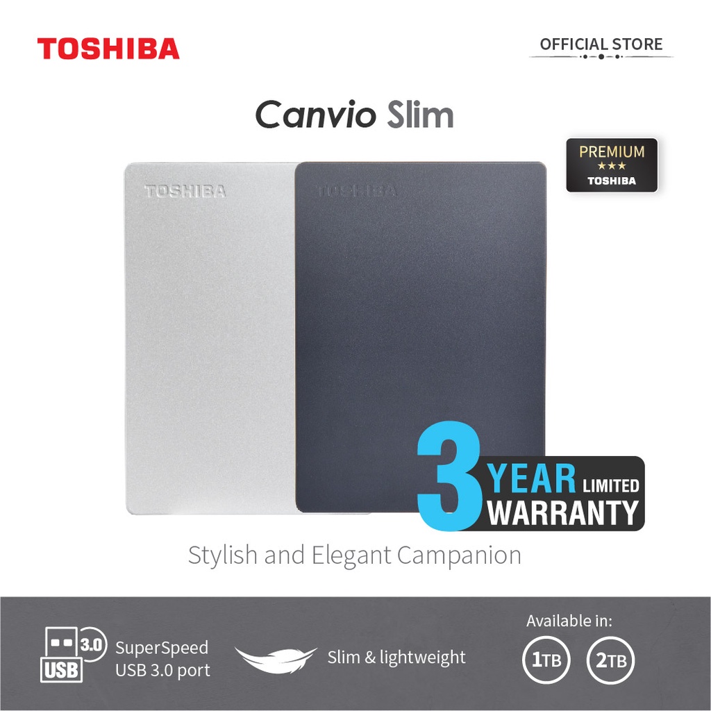 TOSHIBA Canvio Slim 2To USB3.2 black Canvio Slim 2To USB3.2