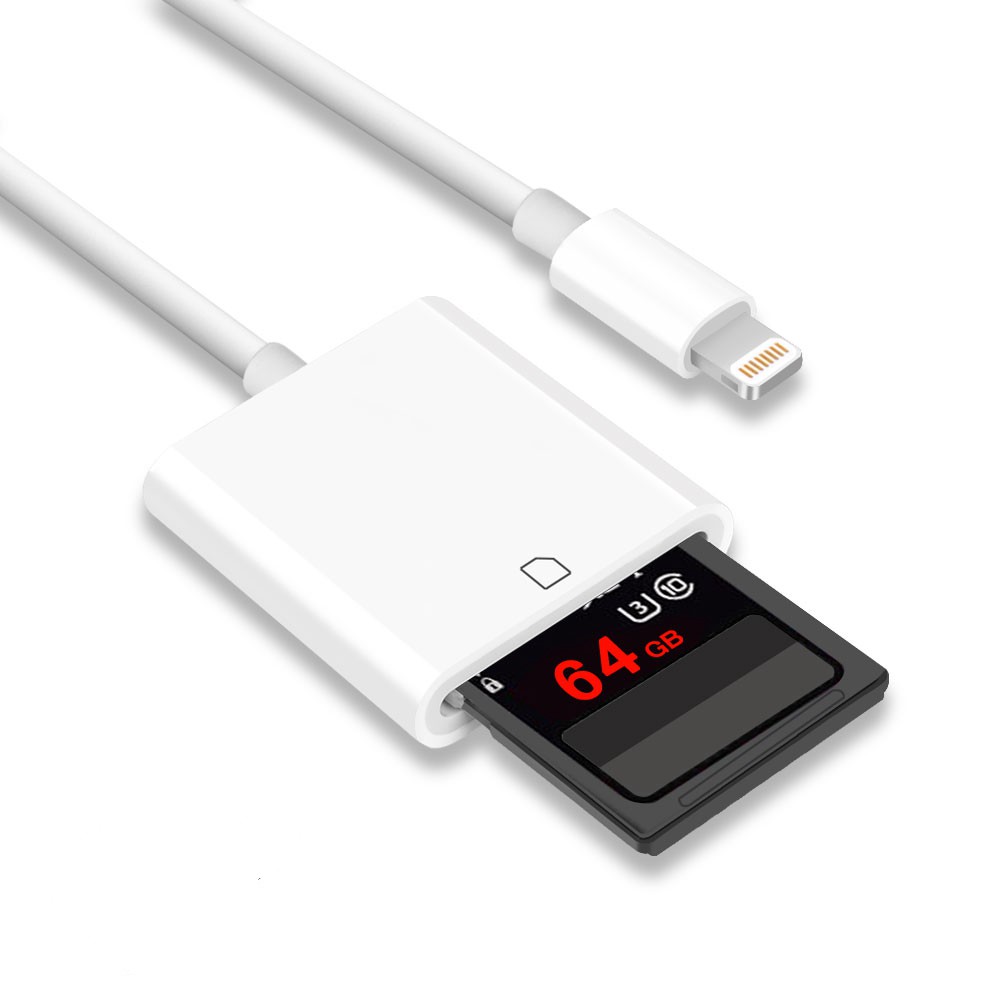 Lightning to SD Card Reader for iPhone, Sd Card Adapter with Fast