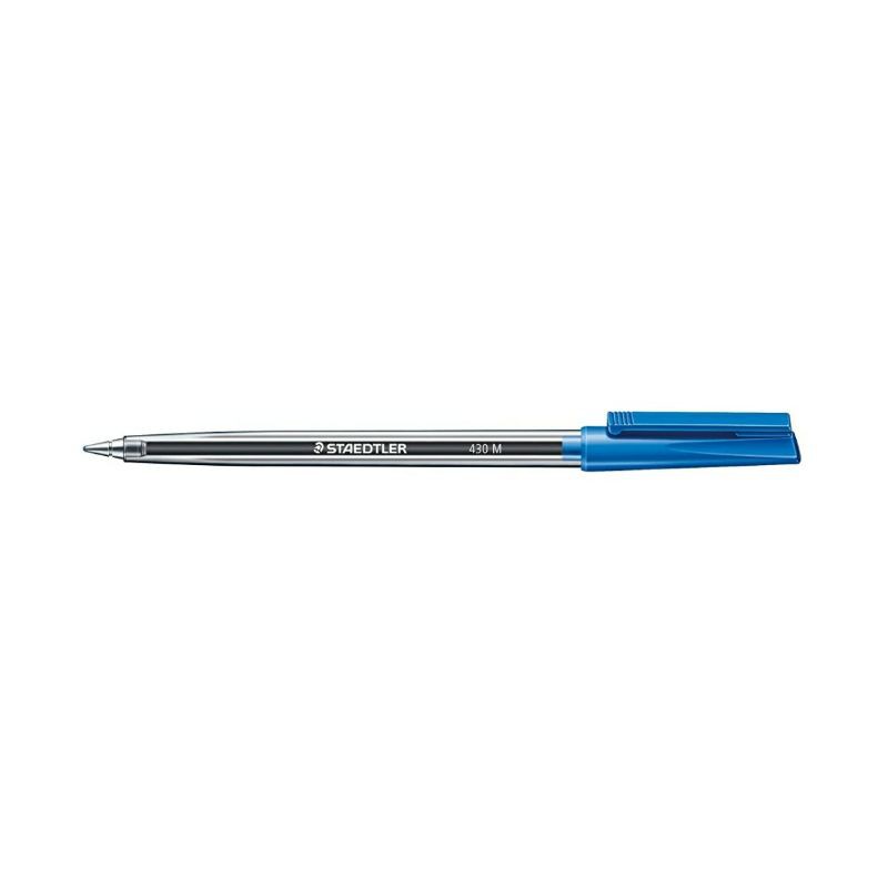 Staedtler Stick 430 M- 3 Medium Ballpoint Pen Of 10 Pc,Blue Ink,Transparent  Body