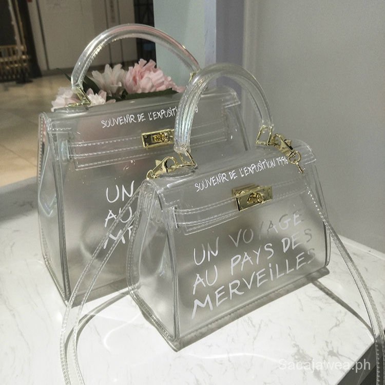 Jelly Bag Women2021New Fashion Kelly Bag Transparent Letter Pack