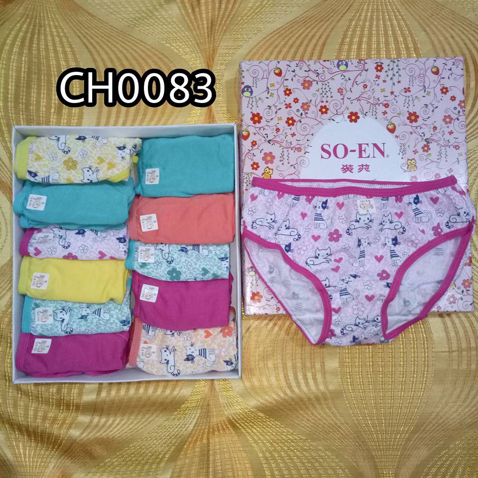 1 Box of 12 Girl Kids SOEN Flower Design Design Underwear