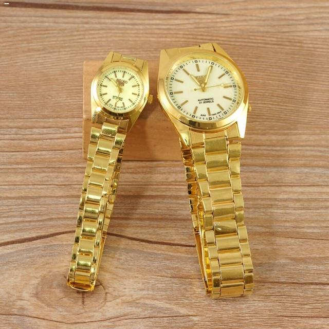 Seiko gold best sale watch white face