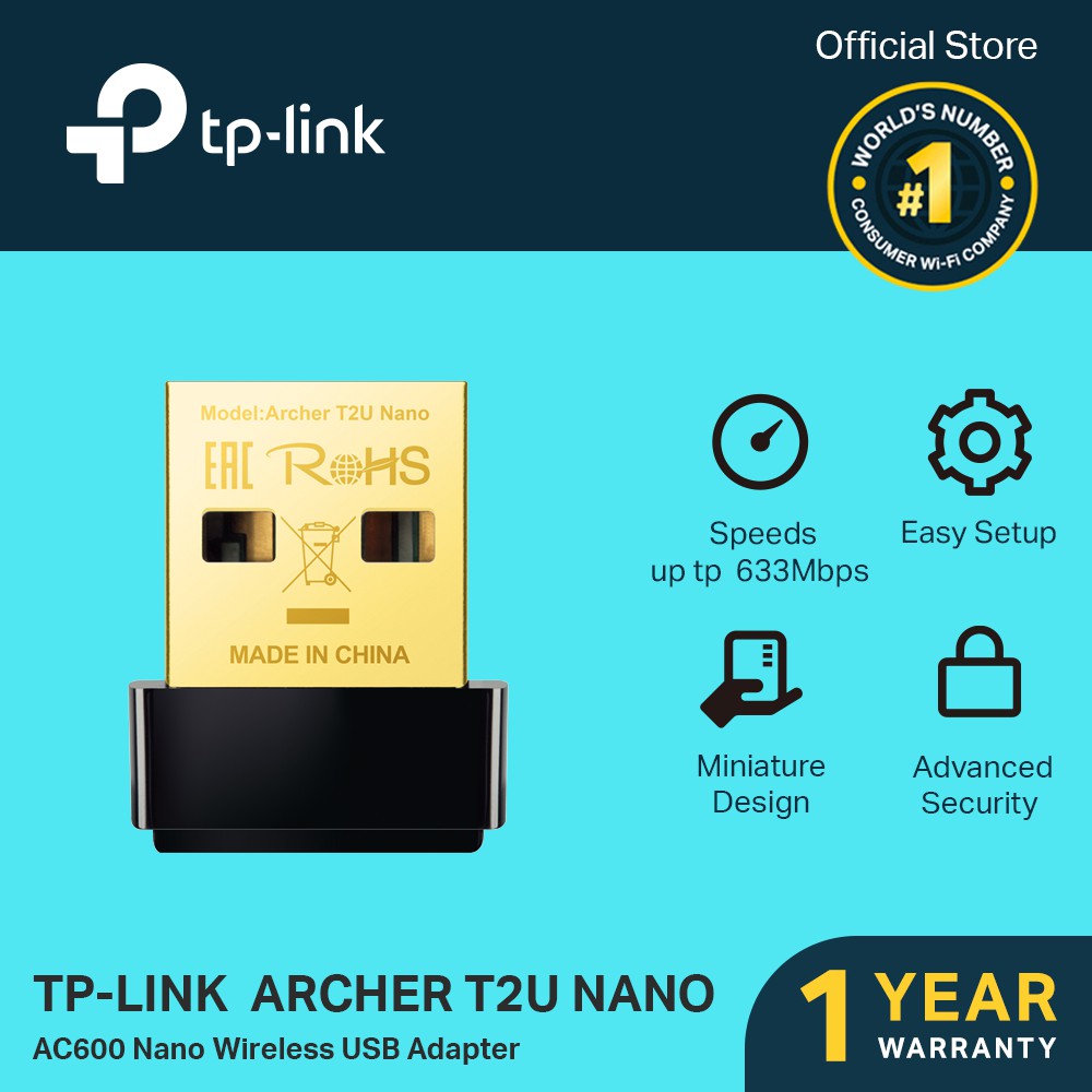 TP-Link Archer T2U Nano AC600 Wireless Wi-Fi Receiver USB