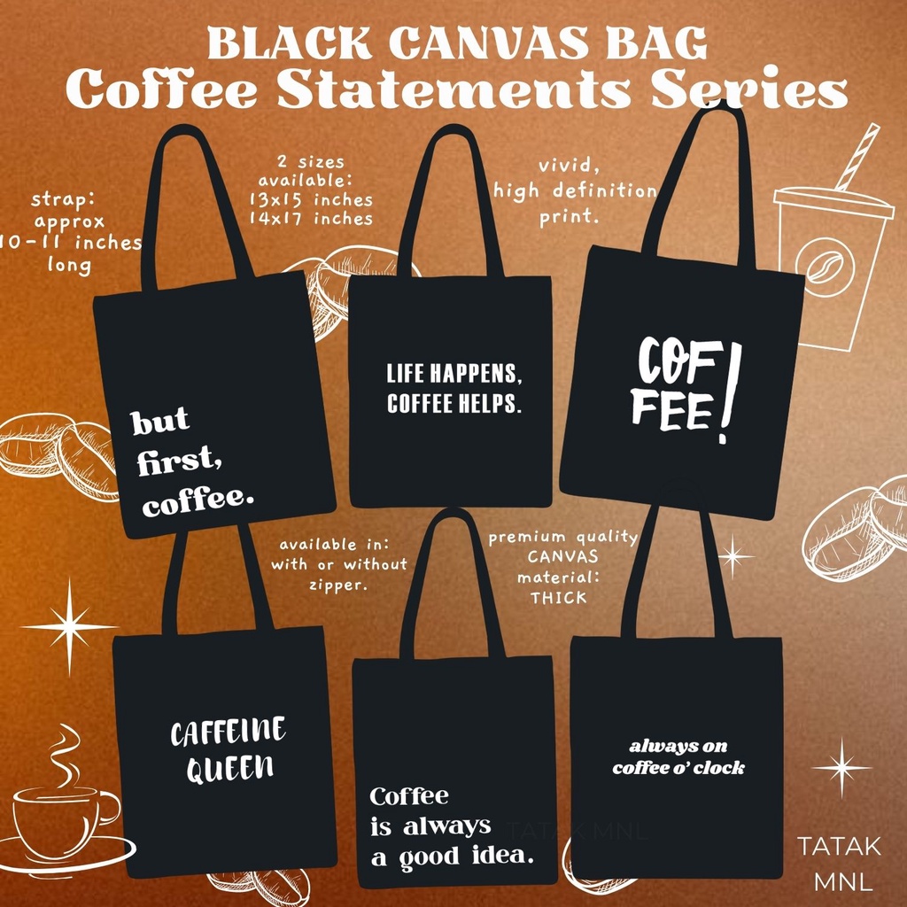 Coffee discount canvas bag