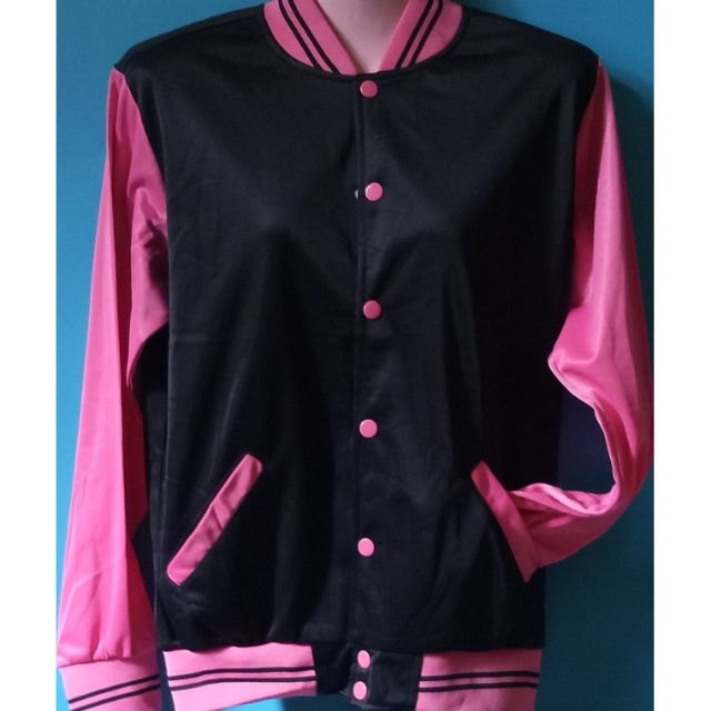 Pink and black varsity cheap jacket