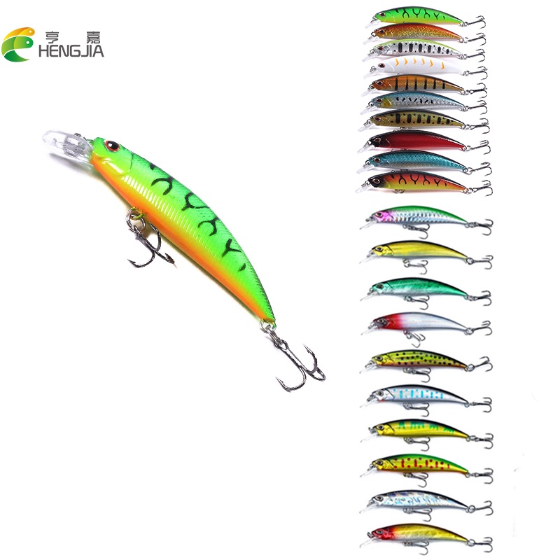 10PCS 9g Fishing Lures Minnow Feather Hook Artificial Hard