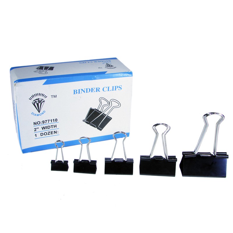 Binder clip box of [12pcs] metal clip