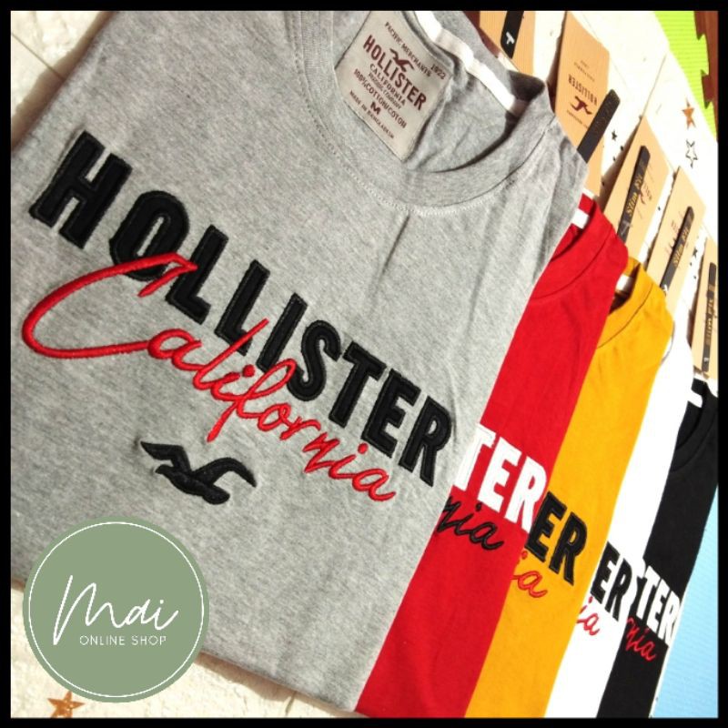 Embroidered Hollister TShirt for Him, Premuim Quality, Mall Pull Out