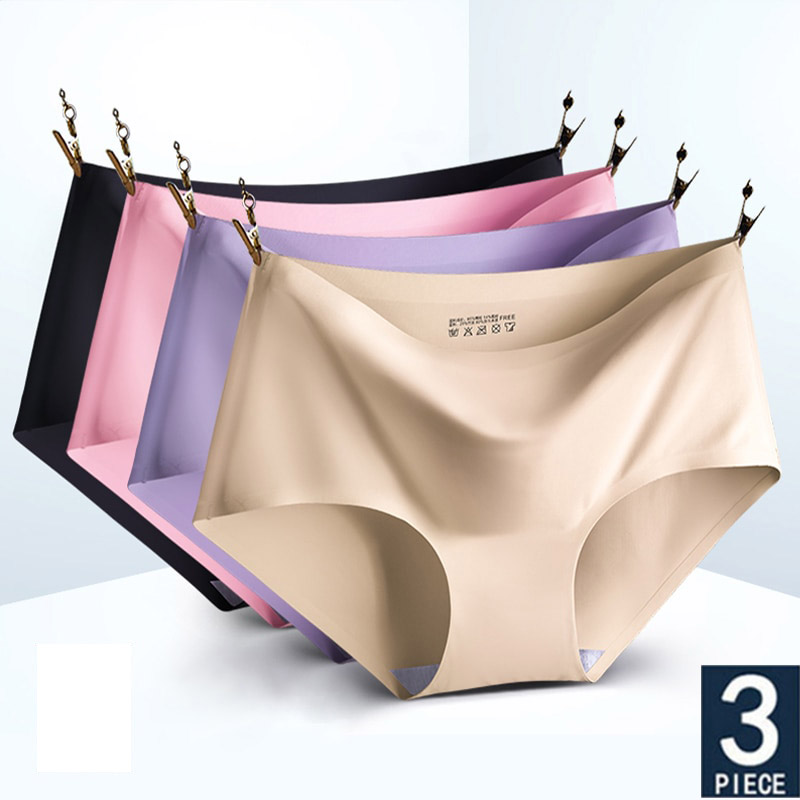 FINETOO 3Pcs/set Women Seamless Panties M-XL Low Waist Briefs