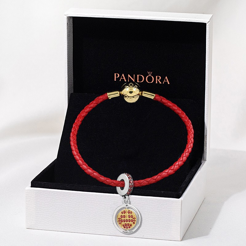 Pandora red store leather bracelet