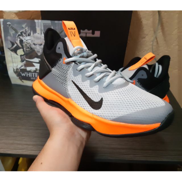 Grey and cheap orange lebrons