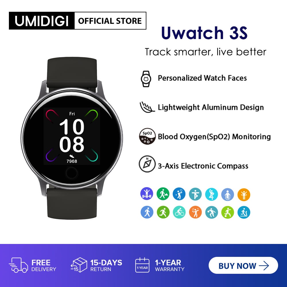 UMIDIGI Uwatch 3S Smart Watch Waterproof for Men Woman