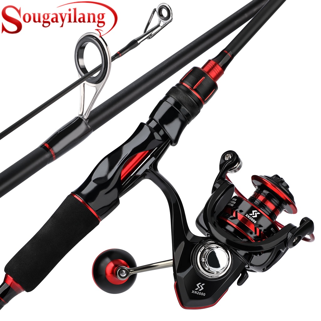 Sougayilang 1.8m-2.4m Spinning Casting Fishing Full Kit 5 Section Carbon  Fiber Ultra-Light Rod with Upgrade 7.2:1 High Speed Gear Ratio Baitcasting  Reel or 13+1BB Spinning Fishing Reel Set with Full Kits Carrier