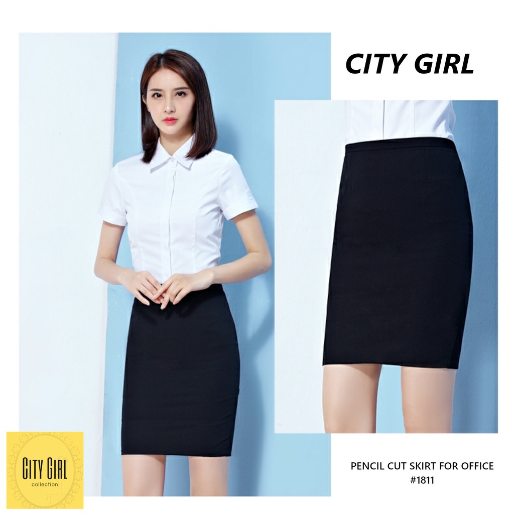 Long black hotsell pencil cut skirt