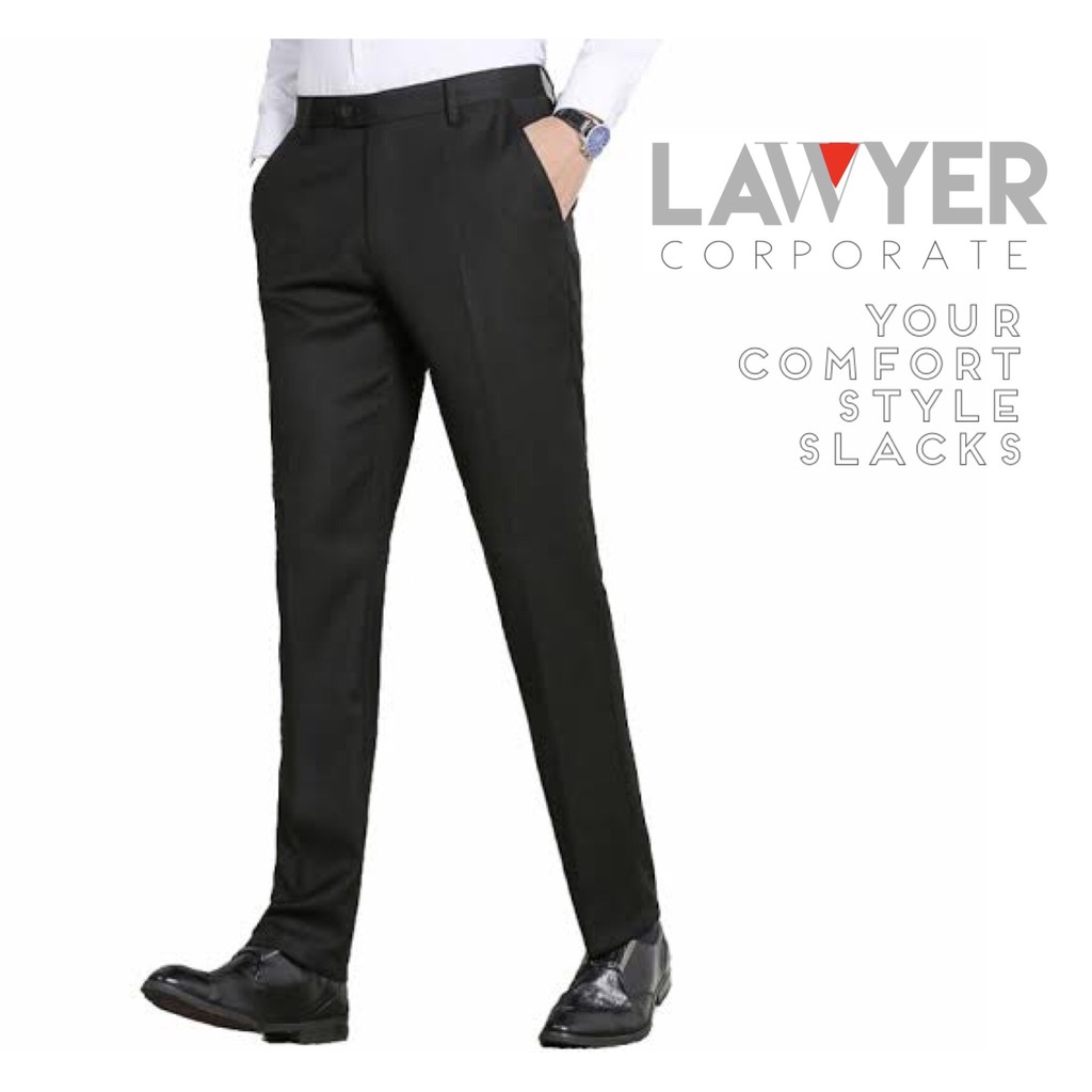 Lawyer Slacks Pants for Mens- BLACK