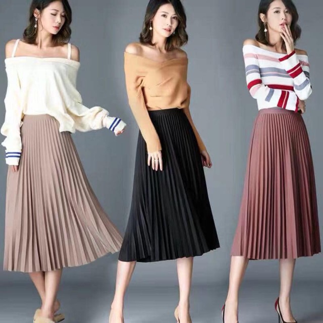 Pleated hotsell skirt korean