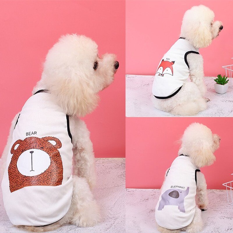 Cute Pet Clothes Cartoon Pet Clothing Summer Shirt Casual Vests