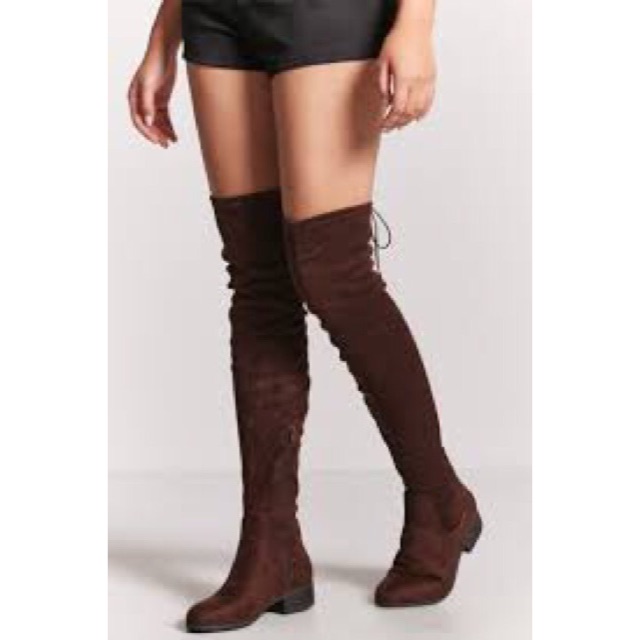 Forever 21 black 2024 thigh high boots