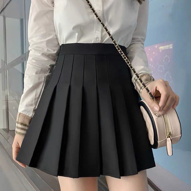 Mid length pleated outlet skirts short